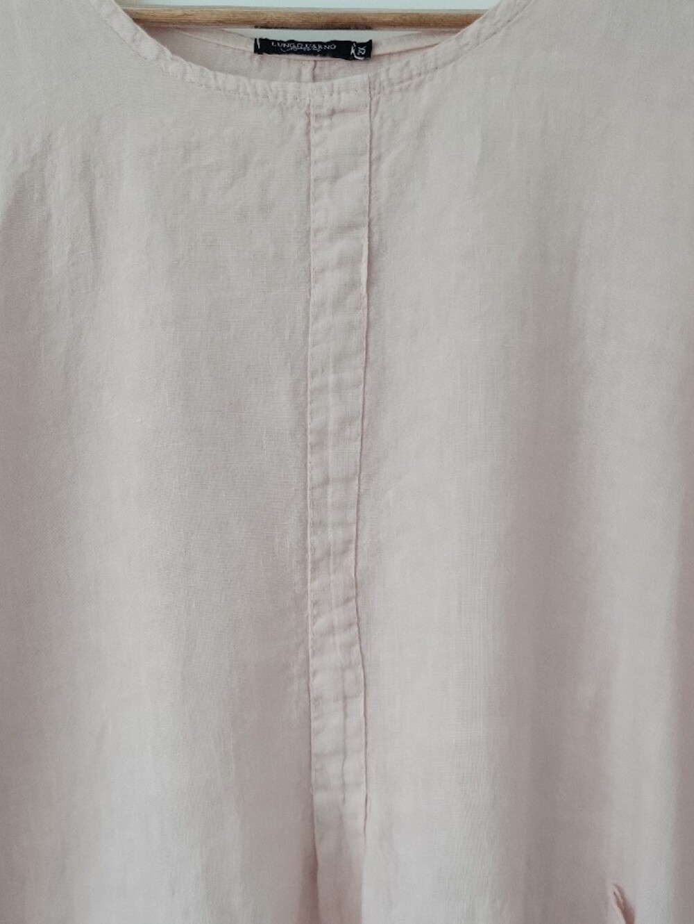 Lungo L'Arbo Pastel Pink Linen Lagenlook Tunic with Front Pockets - Picture 5 of 7